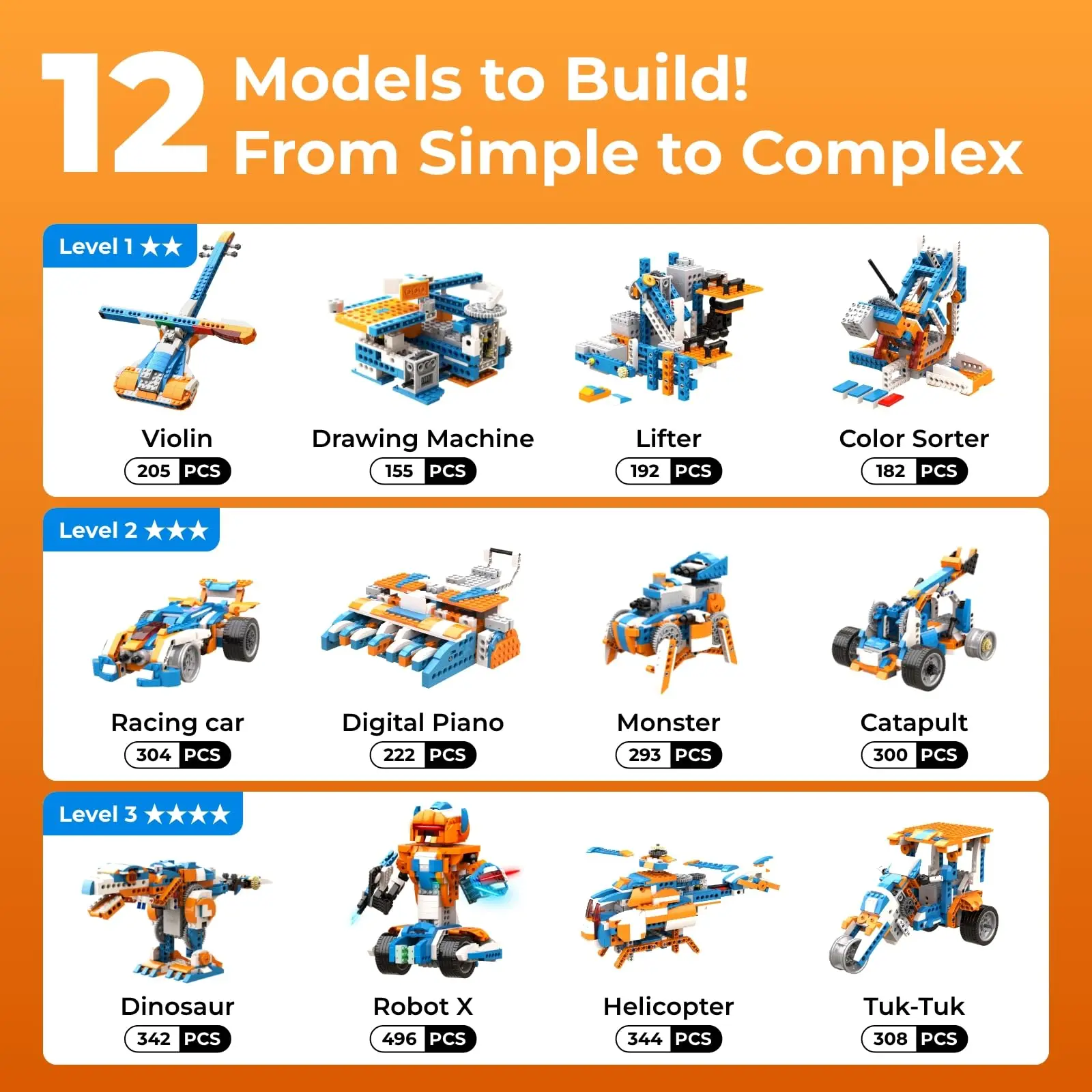 Kit di Costruzione Robot Apitor X 12-in-1, Set Educativo STEM di Robotica e Codifica, Regalo di Compleanno per Bambini 8-12 Anni, Giocattoli con Controllo Remoto tramite App - immagine 3