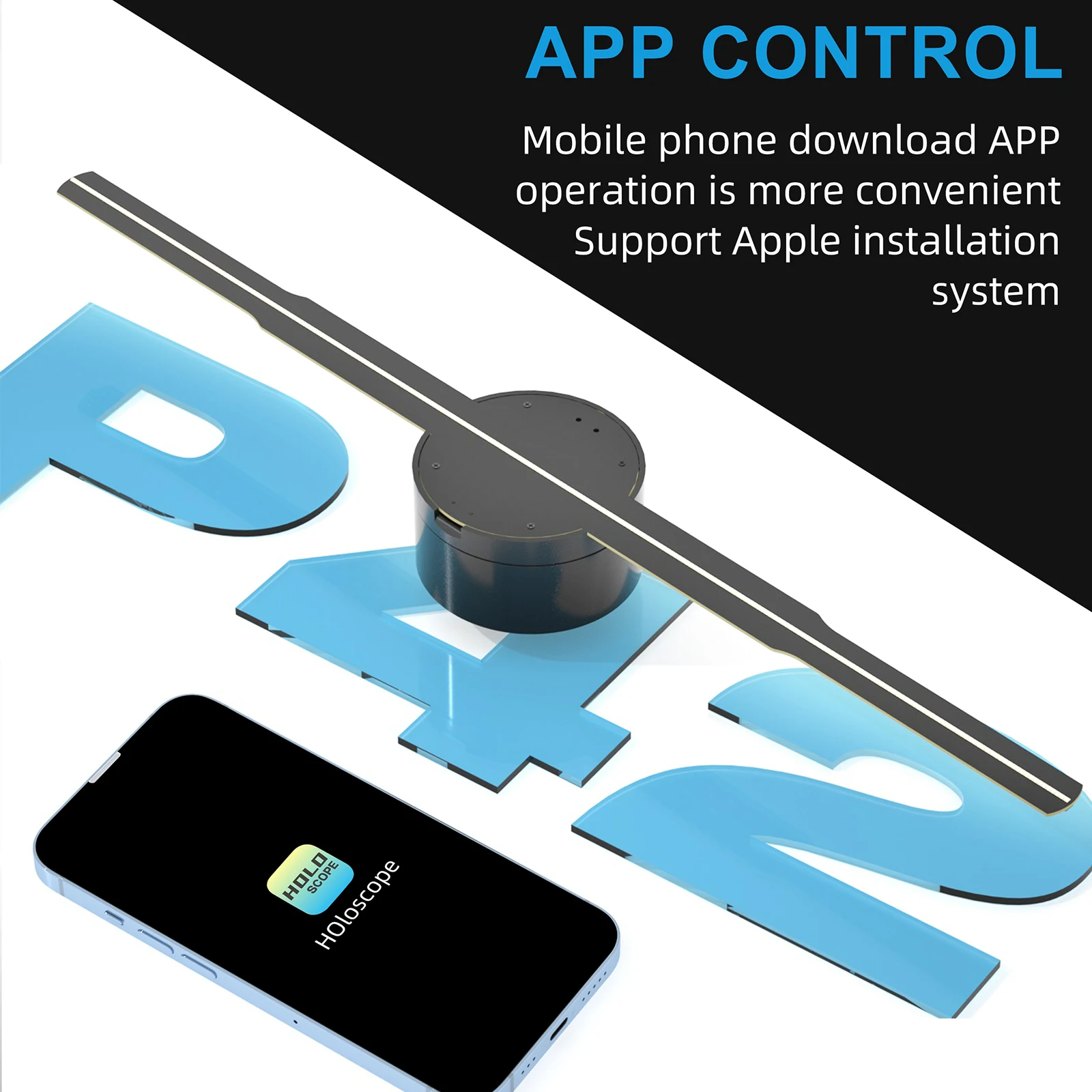 

3D Advertising Projector 244 Led Sign Holographic Lamp Player Remote Advertise Display 3D Fan Hologram Projector Logo Light