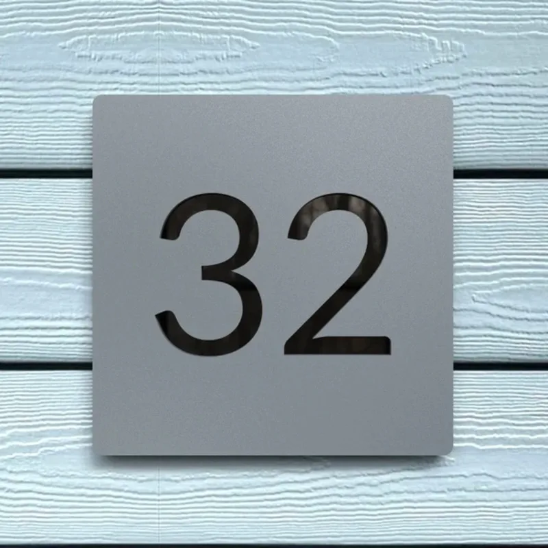 Personalised Modern Contemporary 3D Exterior House Numbers Sign Matte Black/Grey White Outdoor House Plate Door Number Plaque House Number Signs Door Signs House Numbers House Wall Plaques Number Plate