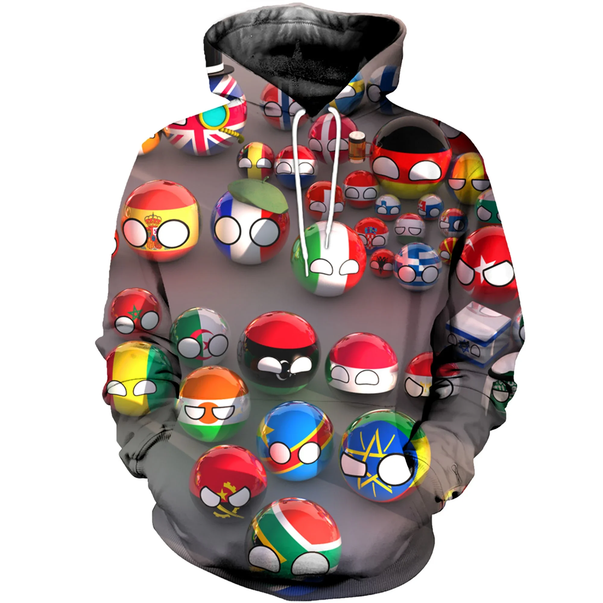 

2023 New World National Flag Anime Ball Hoodie, Fun Autumn and Winter Season Sports Hoodie Children Street Harajuku Clothing