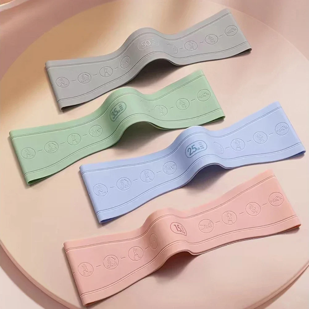 1Pc Silicone Resistance Bands with 4 Resistance Levels Exercise Workout Loop Bands Workout Stretch Bands for Home Gym Yoga