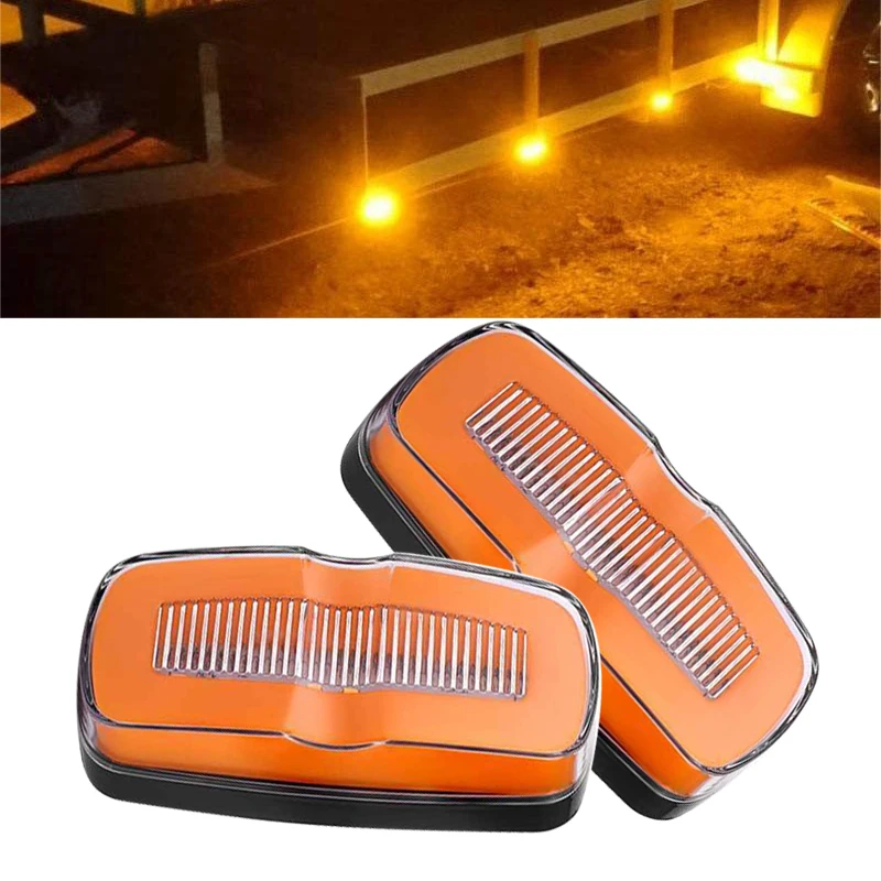 

1 Pair Truck Trailer 4" LED Amber Side Marker Clearance Light Turn Signal Lamp IP67 fit for Buses Lorries Semi Van RV Car 12-24V