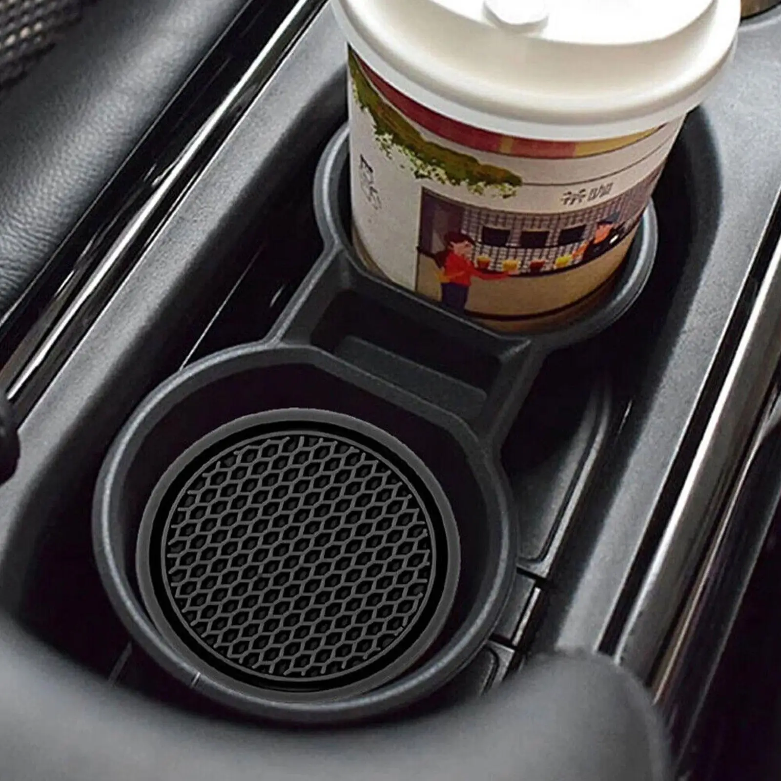 2pcs Non-slip Car Water Cup Pad Diamond Rhinestone Rubber Mat For Bottle Holder Coaster Auto Interior Anti-skid Cup Holders 7cm non slip cup pad