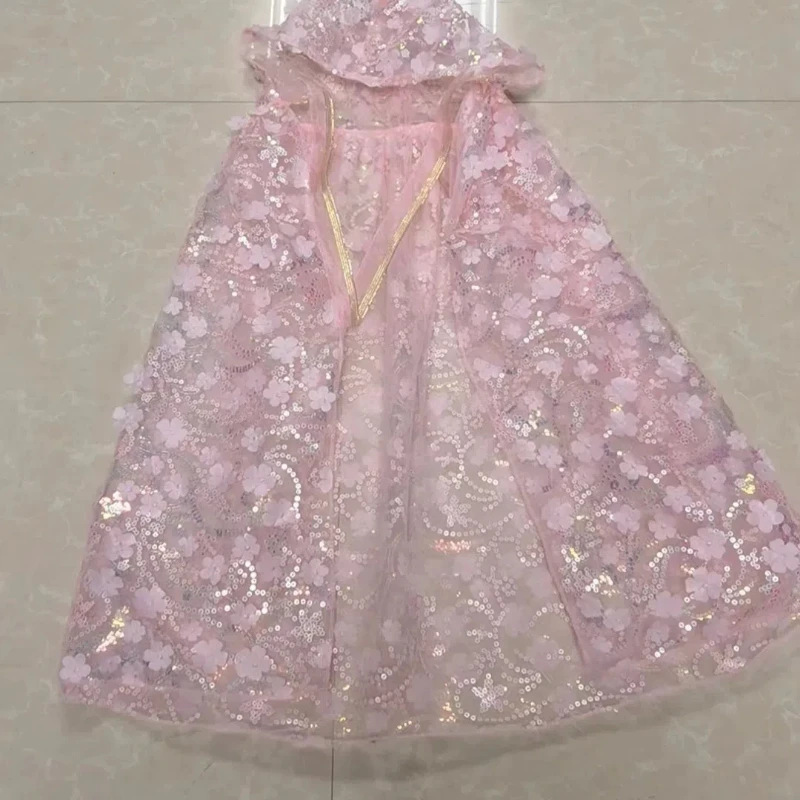 Halloween Cape Sequins Round Neck Princess Cape Children's Accessories Children's Clothing Summer Princess Series