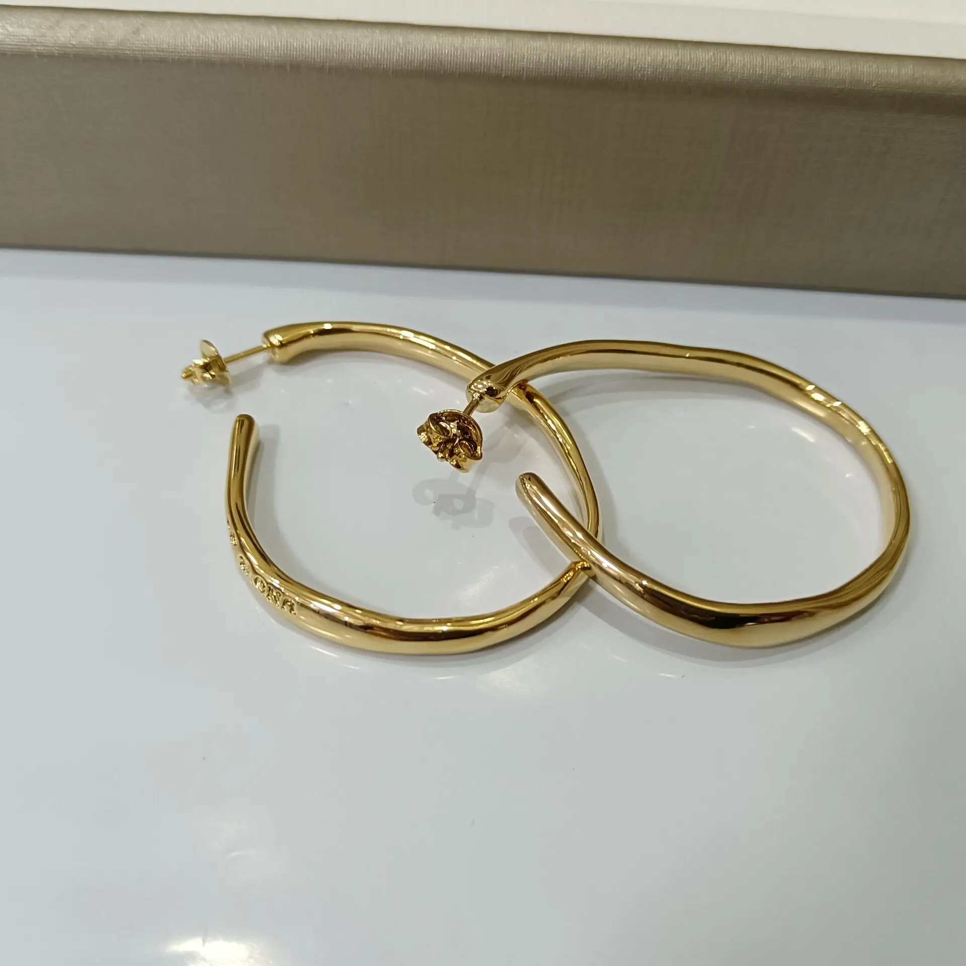 YS Spanish new fashion brass open large circle earrings high quality European style earrings electric silver gold black