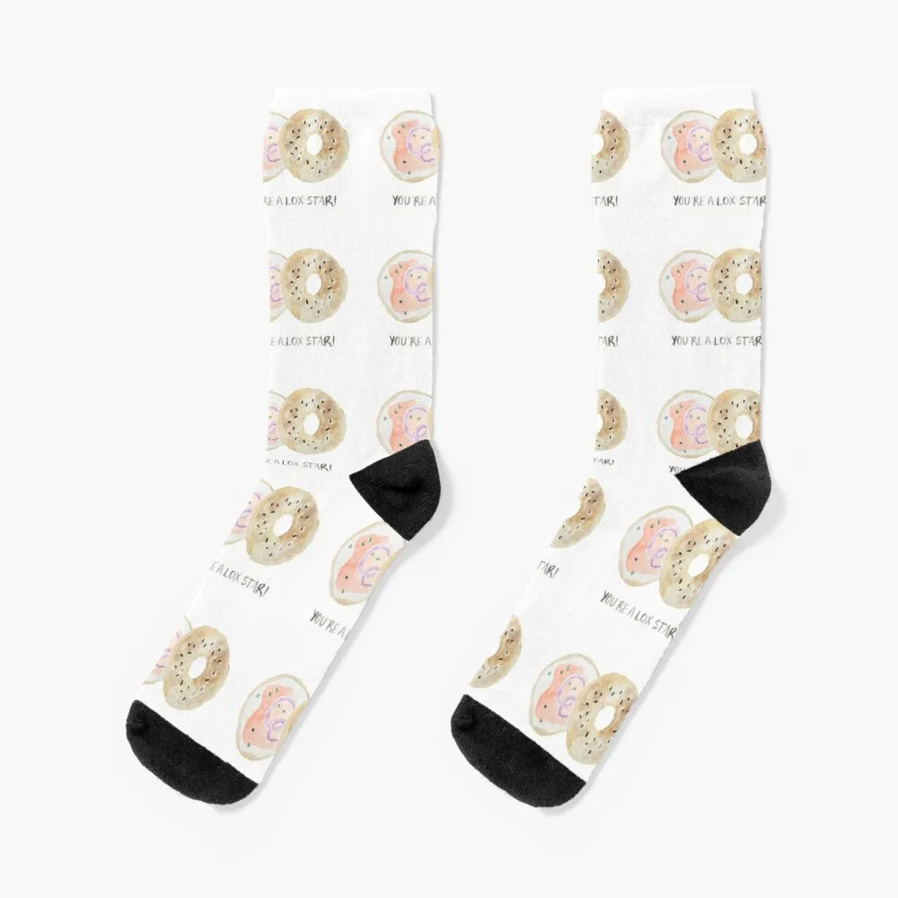 Lox Star Bagel and Lox Socks Men Socks Cotton Men'S Cycling Socks Happy Socks Women kandinsky modern squares circles colorful socks antiskid soccer socks men cycling socks cotton socks men