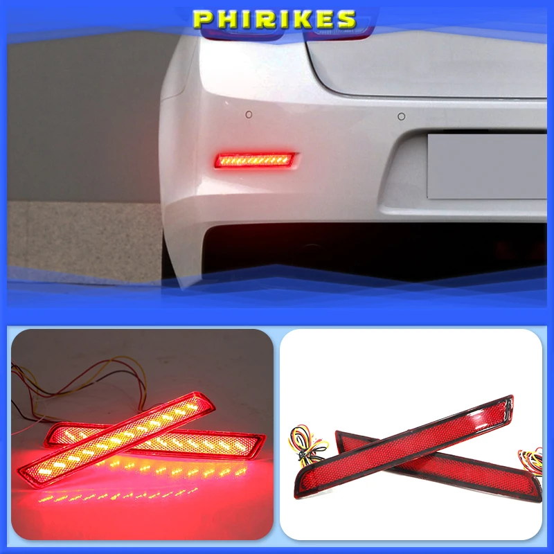 

2pcs LED Red Len Rear Bumper Reflector LED Stop Brake Tail Light Lamp For Chevrolet Malibu 2013 2014 2015 Car Accessories
