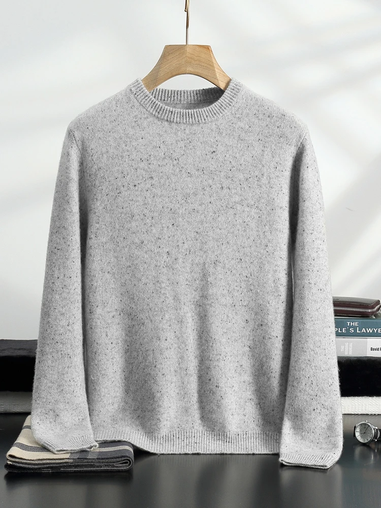 CHICUU Men's 100% Cashmere Sweater Autumn Winter Thick Pullover O-Neck Smart Casual Style Basic Soft Warm Cashmere Knitwear Tops 4