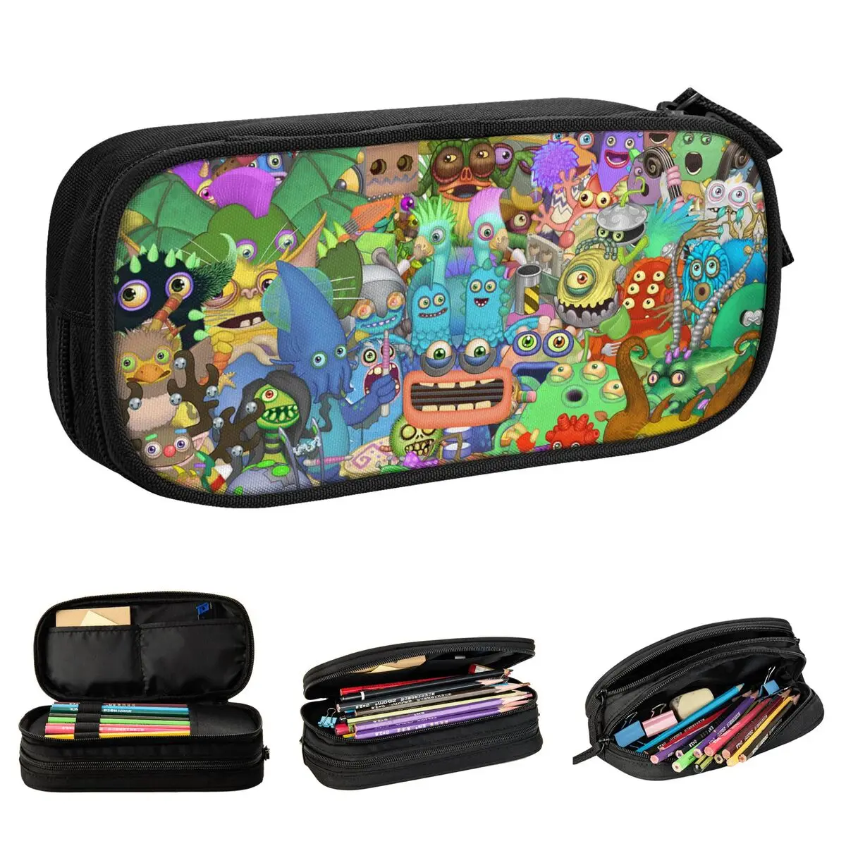 

My Singing Monsters Music Game Pencil Case Pen Holder Bag Kids Big Capacity Students School Gifts Pencilcases