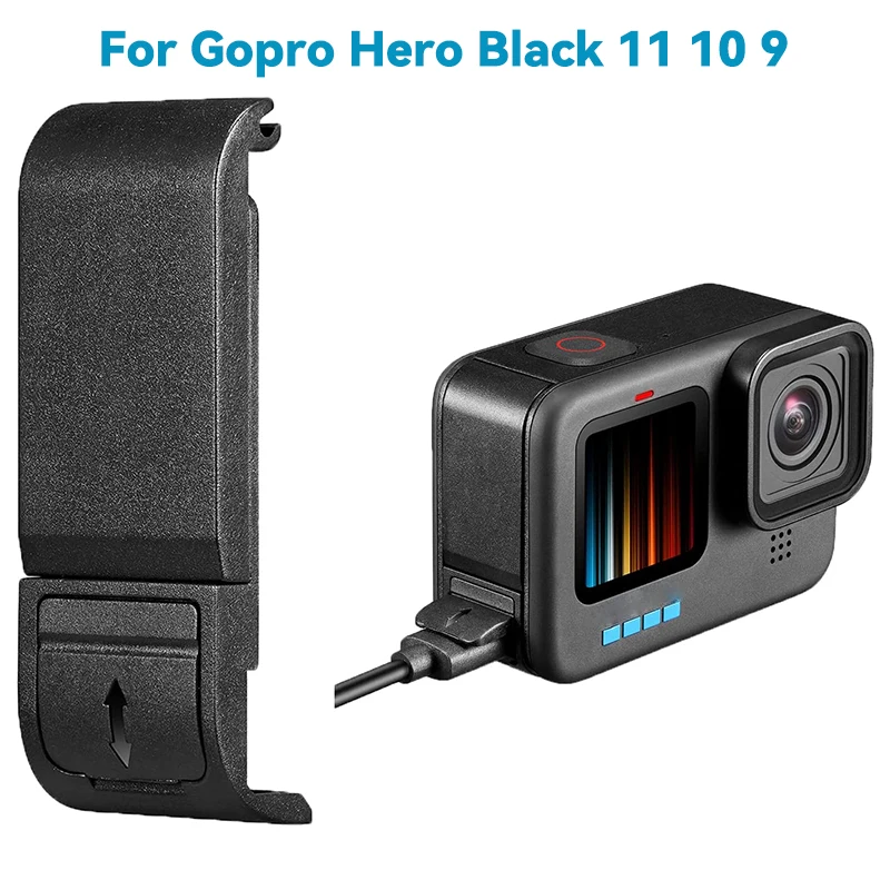 цена Replacement Rechargeable Side Cover Battery Door Cover for Gopro Hero Black 11 10 9 Removable Action Camera Accessories