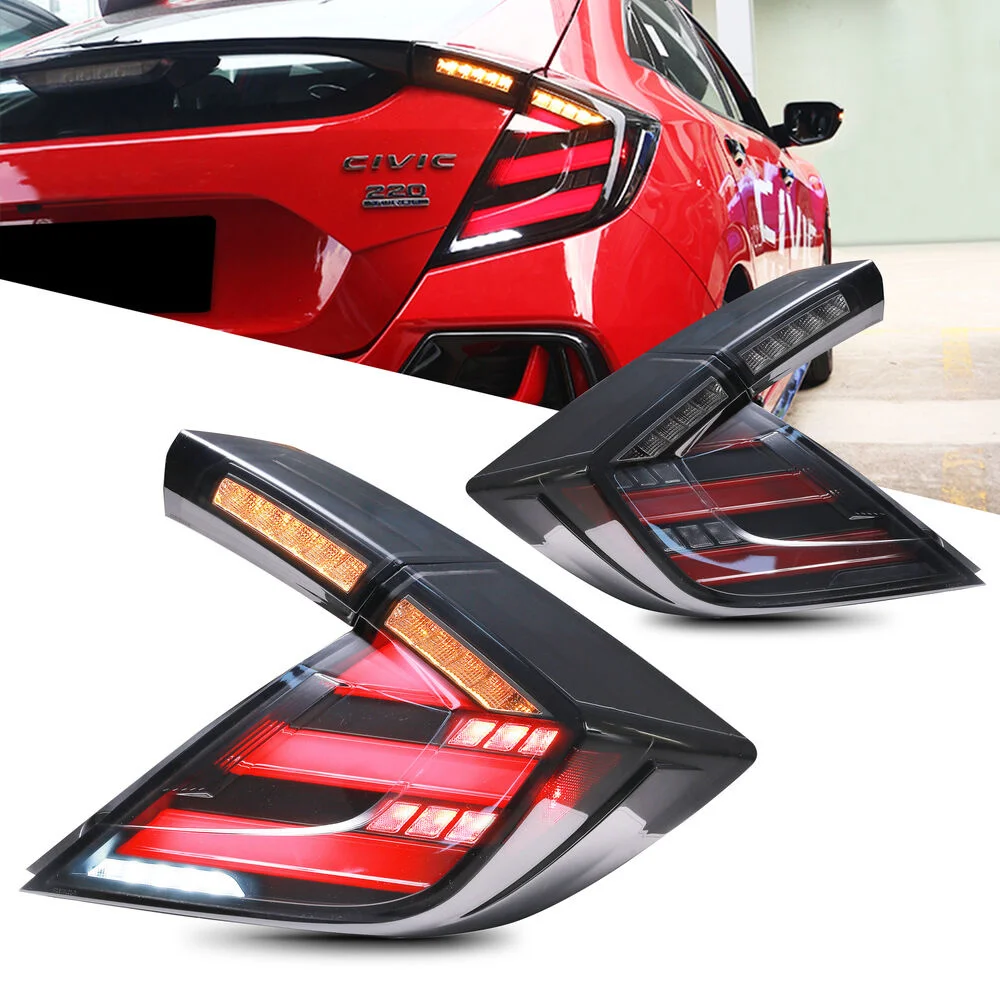 LED Tail Lights for Honda Civic Hatchback Type R 2016 2021 Sequential