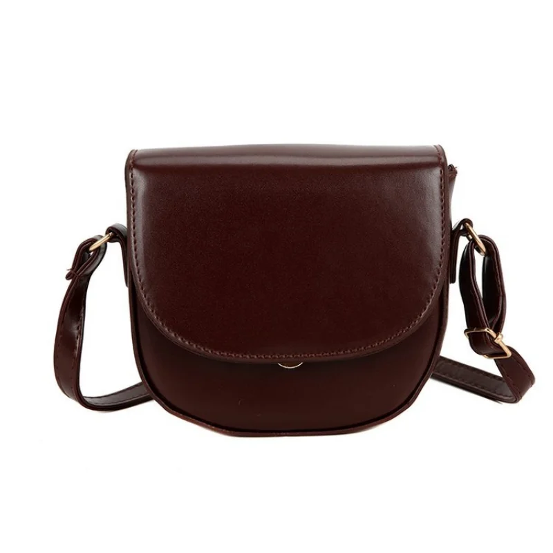 

Luxury Hasp Handbag Vintage Leather Shoulder Bags Youth Small Messenger Bag Fashion Solid Saddle Bag Casual Handbags for Women