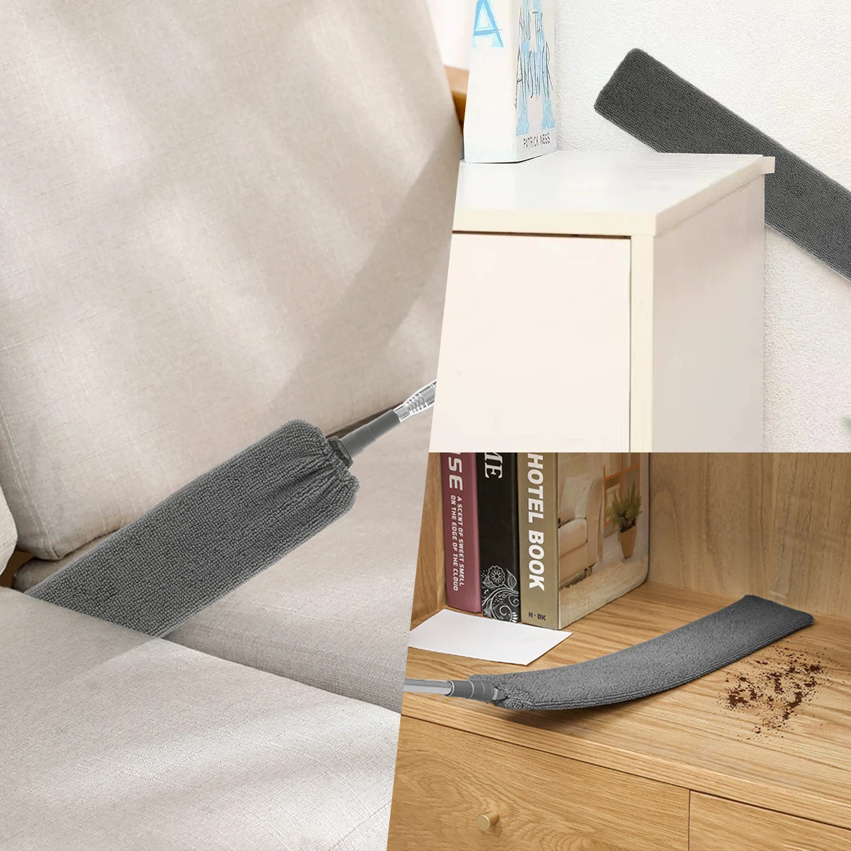Spazzola Di Polvere Da Letto, Dust Cleaner Telescopic,Manico Lungo,Piega Flessibile Spazzola Per La Pulizia Della Polvere,spolverino Telescopico Ultra Sottile O Per Divano Letto Mobili Bottom