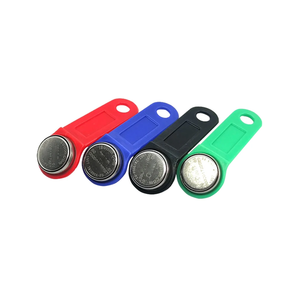 Dallas DS1990A DS1990 F5 Serial Number iButton I-Button electronic key IB tag cards fobs w/ handle 100 pcs