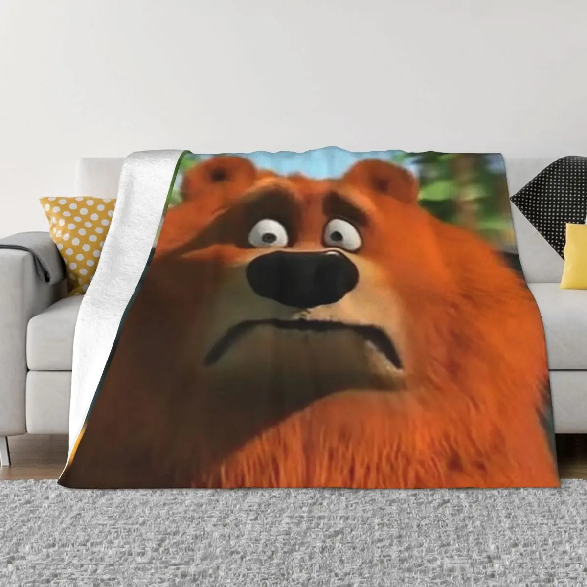 Grizzy And The Lemmings Blankets Coral Fleece Plush Summer Bear Anime Lightweight Thin Throw Blanket For Home Travel Bedspreads