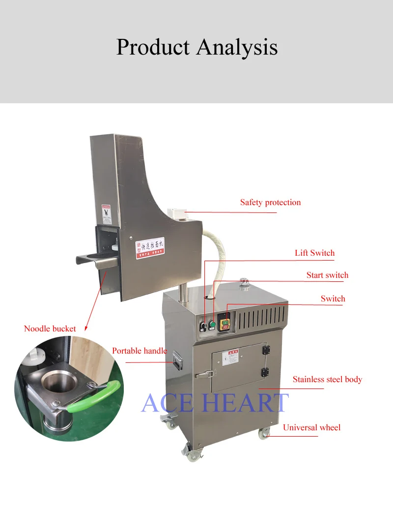 Description Picture 6 of itemHydraulic Noodle Press Stainless Steel Commercial Electric Noodle Maker Pasta Extruder Machine