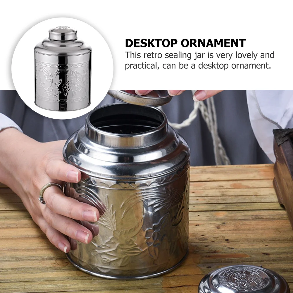 Tea Canister Storage Tin Jar Coffee Container Sugarmetal Loose Steel Containers Stainless Leaf Kitchen Canlid Sealed Airtight Tea Tin Box Tea Canister