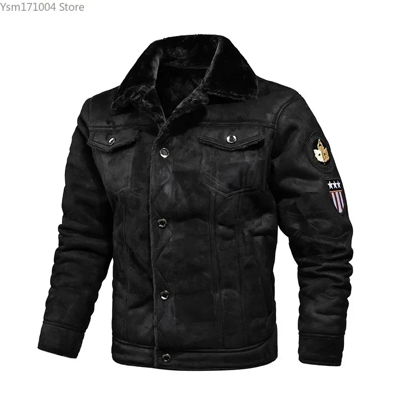 Winter Men's Leather Jacket Male Wool Thicken Warm Coat Youth Fashion Casual Chamois Leather Jacket Men Clothing