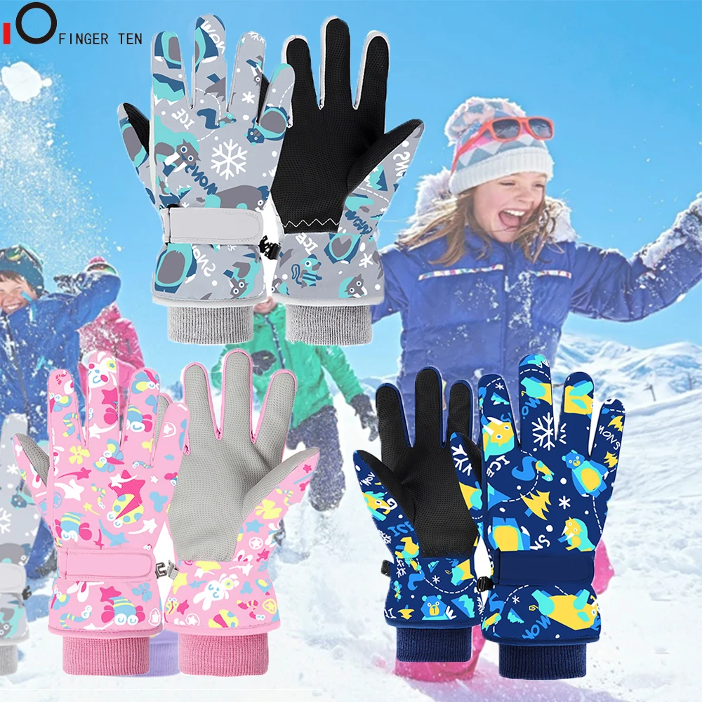Guanti da sci invernali da neve per bambini guanti sportivi da