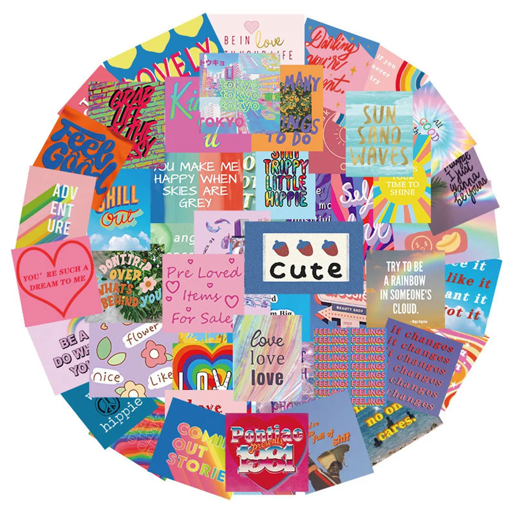 

10/30/50PCS INS Text Cute Stickers Kids Graffiti DIY Scrapbooking Guitar Refrigerator Laptop Waterproof Stickers Wholesale