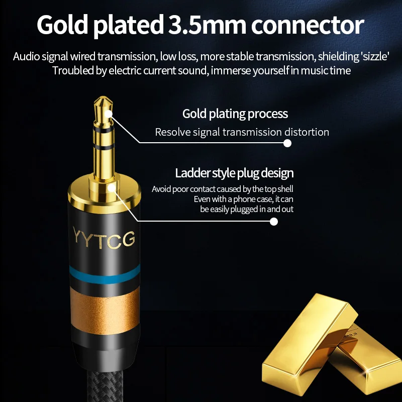 Premium 3.5mm to 2RCA Audio Y Splitter Cable