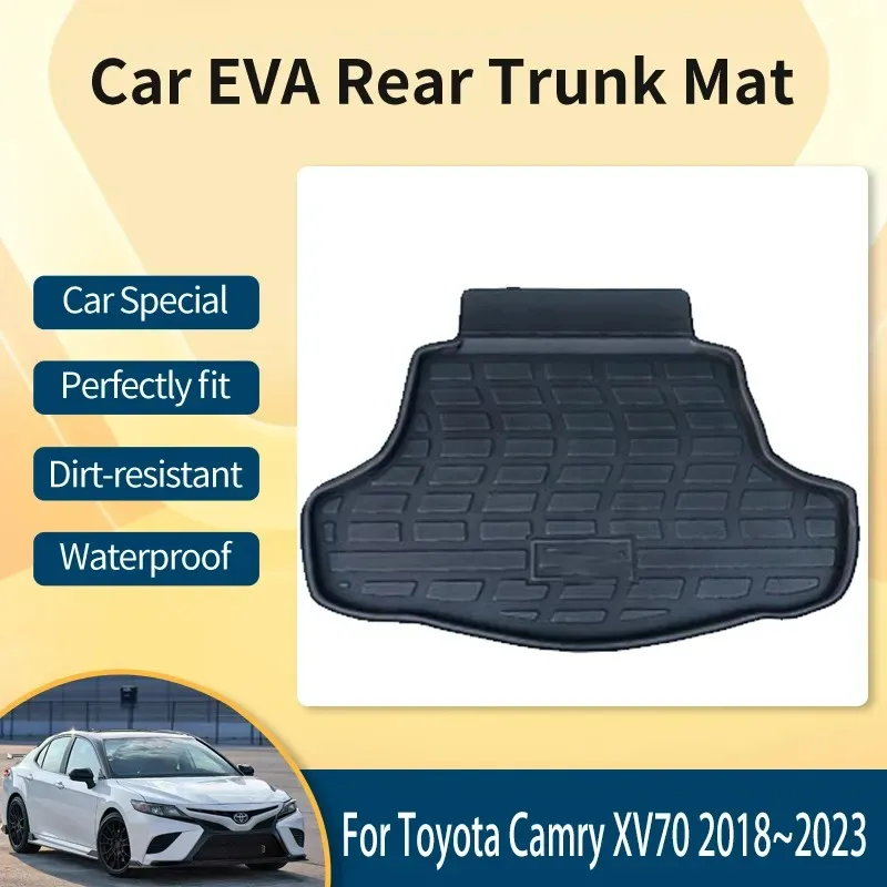 

EVA Car Rear Trunk Mats For Toyota Camry XV70 70 2018~2023 Waterproof Tray Carpet Mud Trunk Storage Pad Tank Rug Car Accessories
