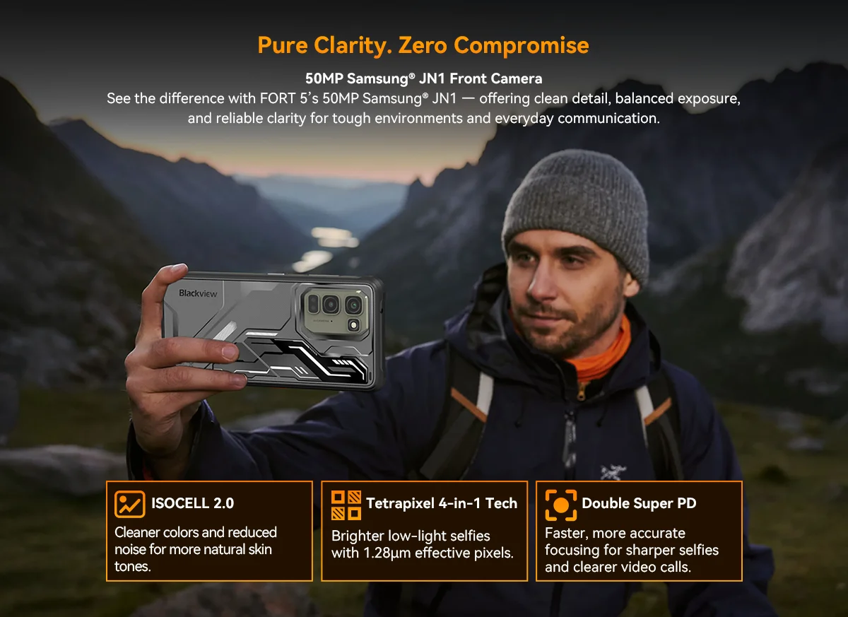 Blackview FORT 5 The Lightest 108MP Rugged Lmaging Flagship Android 16 36GB(12+24)+256GB 6.78" HD+ IPS 5000mAh NFC 33W