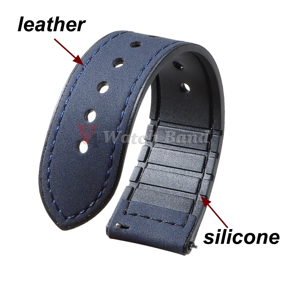 Vintage Suede Silicone Leather Bracelet - Quick Release Sport Wristbelt Accessory