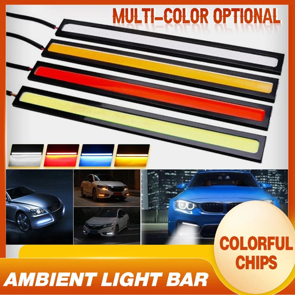 

HAOLIDE Super Bright 17cm LED Daytime Running Light Bar COB Auto Interior Styling Lamp DRL LED Strip Light External Lights