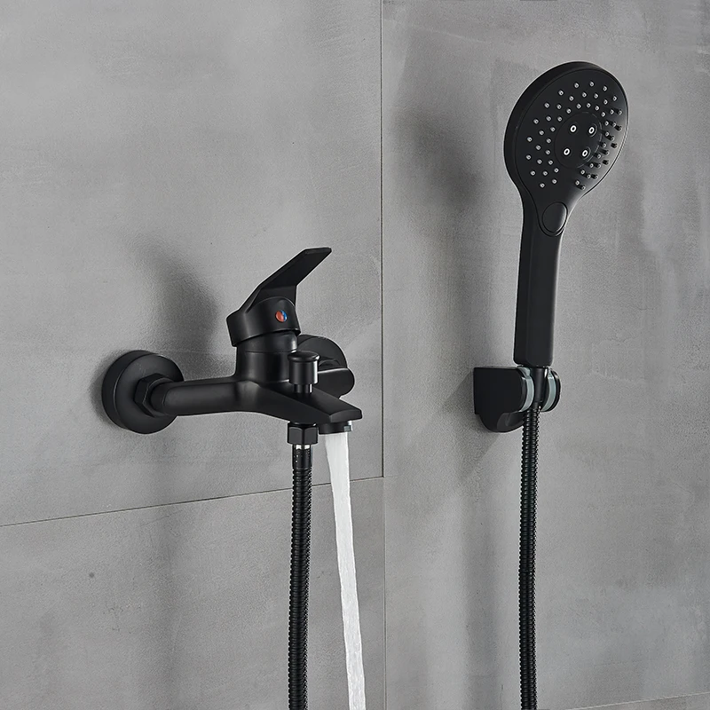 onyzpily Brushed Gold Bath Shower Faucet Bathroom Hot Cold Water Mixer Tap Black/Chrome Bathtub Wall Mounted Control Valve Taps 3