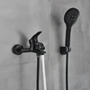 onyzpily Brushed Gold Bath Shower Faucet Bathroom Hot Cold Water Mixer Tap Black/Chrome Bathtub Wall Mounted Control Valve Taps 3