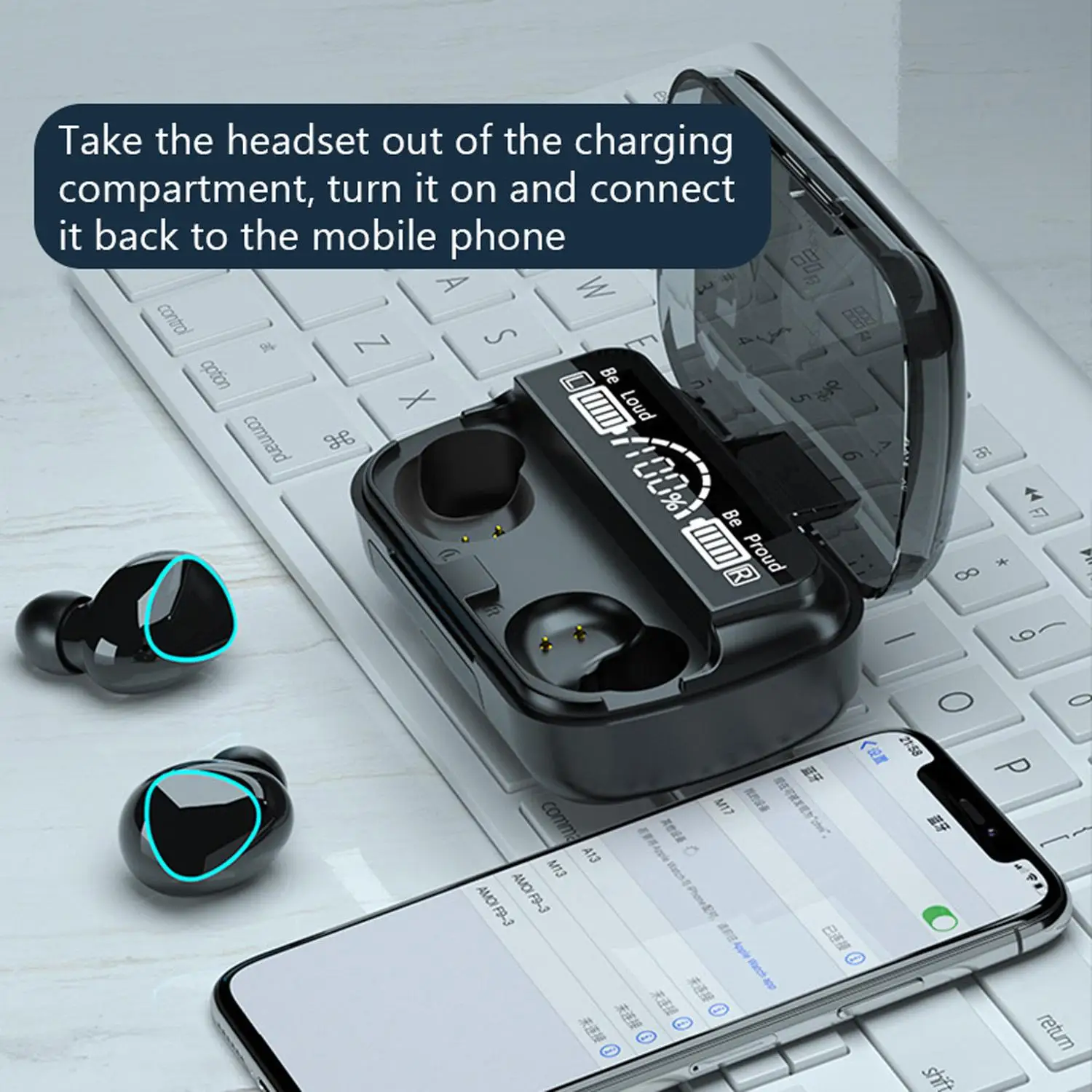 M10 TWS Bluetooth 5.3 Headphones 3500mAh Charging Box Wireless Earphones With Mic 9D Stereo Sports Waterproof Earbuds Headset 3