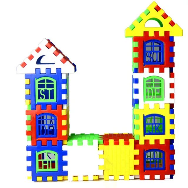 24pcs 3D Puzzle Games Cubes Toys For Children Wooden Blocks Jigsaw Hobby Other Brain Toy Bricks House Interactive Toys For Kids 5