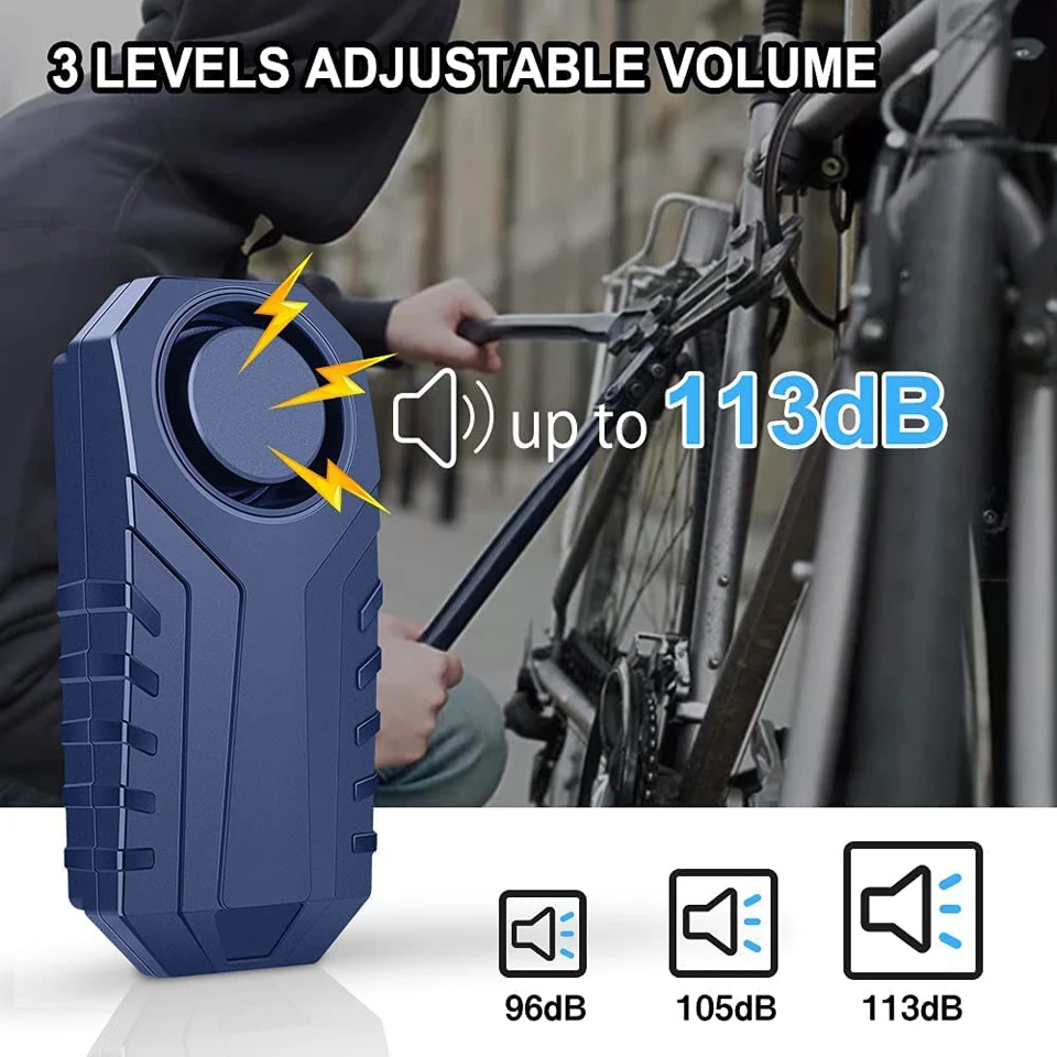 Elecpow Remote Control Bike Alarm Waterproof Motorcycle Electric Bicycle Security 113dB Anti Lost Vibration Warning Alarm Sensor