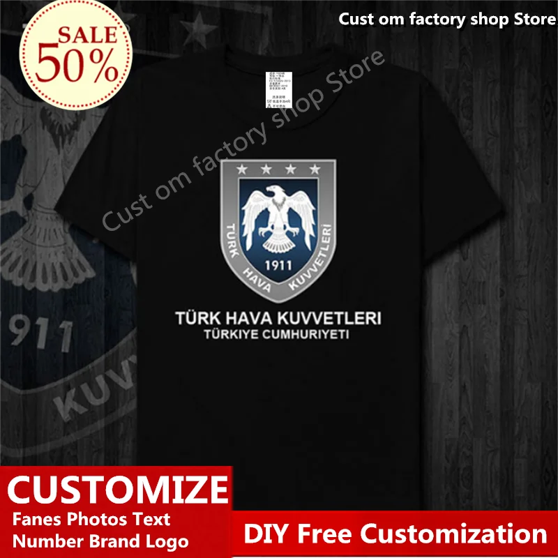 Maglietta In Cotone Force Turkey Air Tur Ventagli In Jersey Personalizzati Nome Fai Da Te Numero Logo High Street Fashion Hip Hop T-Shirt Casual Allen