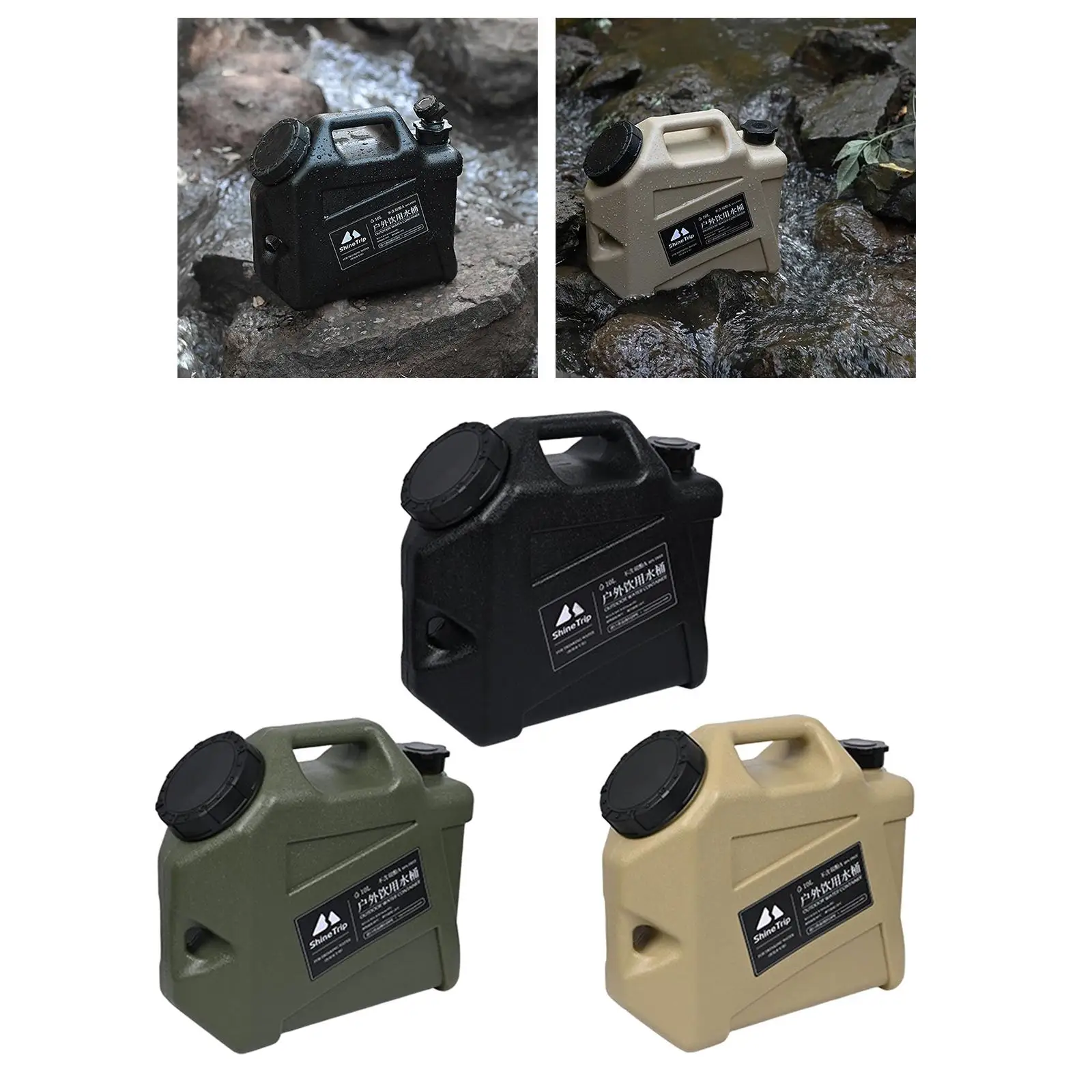 Water Container with Spigot Barrel Water Bucket with Faucet Plastic Car Wash Carrier Equipment for Camping Emergency Car Travel