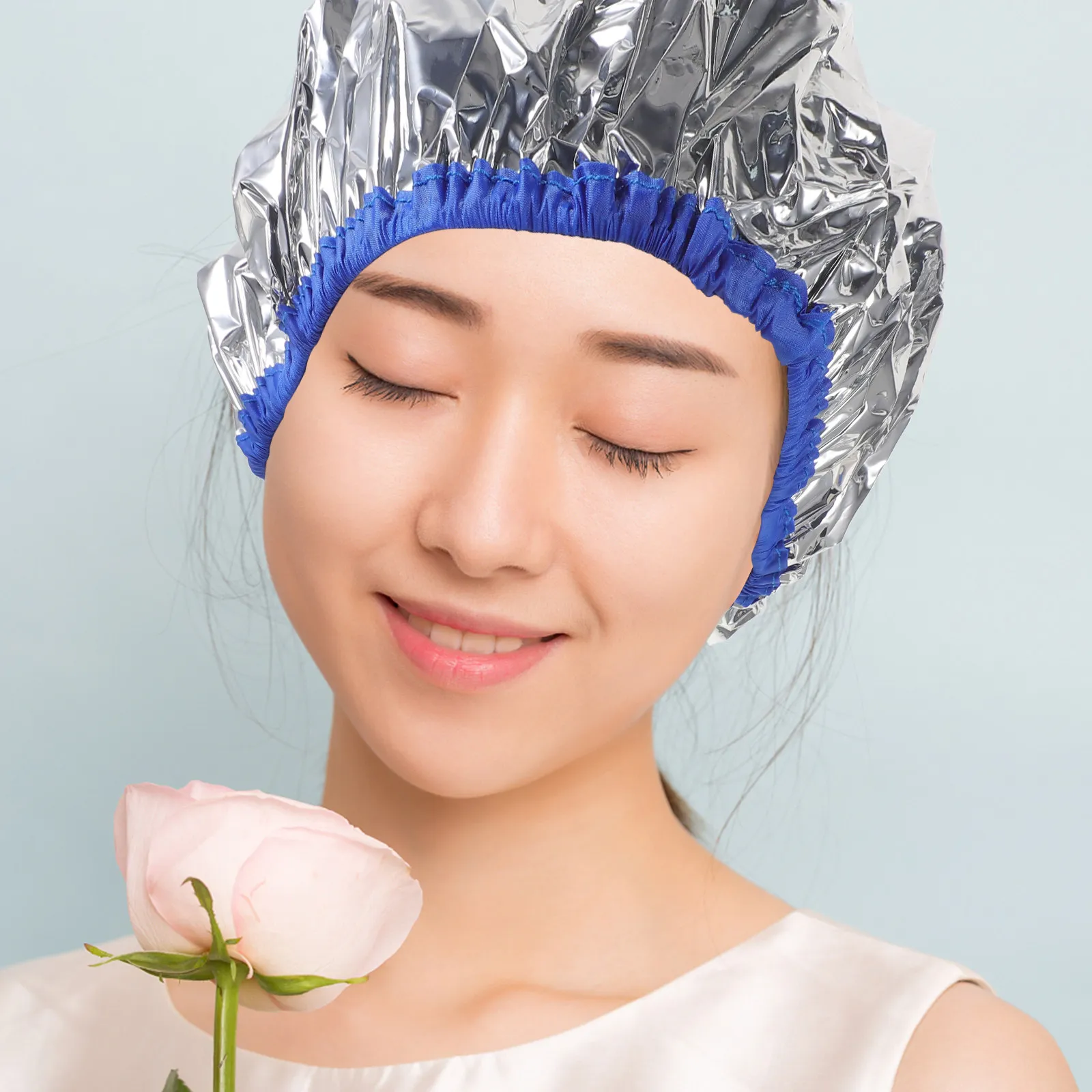 3Pcs 딥 컨디셔닝 헤어 캡 헤어 트리트먼트용 틴 포일 히트 캡 재사용 가능한 열처리 살롱 프로세싱 캡 경량
