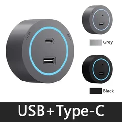 Premium Wall - Mounted Movable Power Rail with USB - C Ports - 8000W Capacity - USB Type - C - Socket (BLACK)
