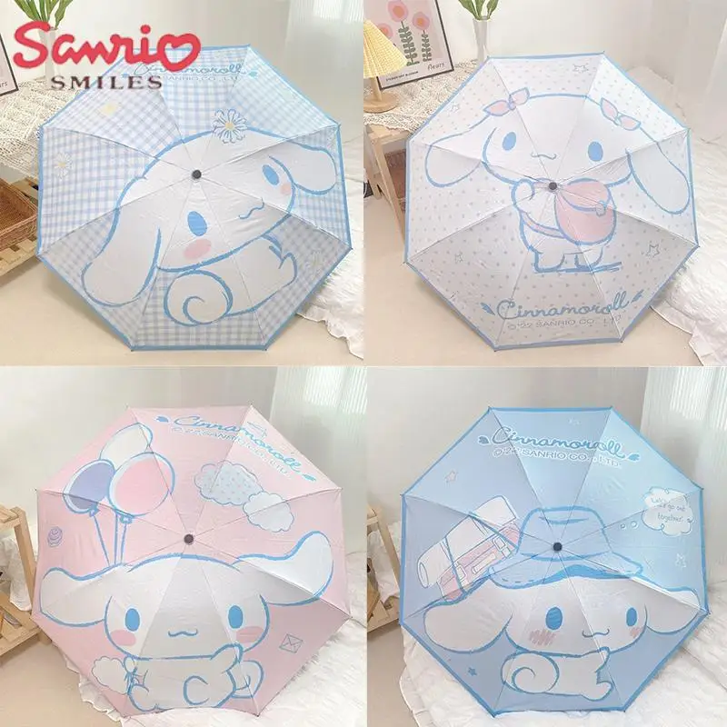 

Милый мультяшный Зонт Sanrio Cinnamoroll, милый креативный летний складной солнцезащитный козырек с защитой от УФ-лучей, милый подарок на день рождения из аниме