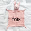 Name Personalized Embroidered Baby Soother Appease Towel Sleeping Baby Comforter Security Blanket Gift For Newbron Baby Newborn 6