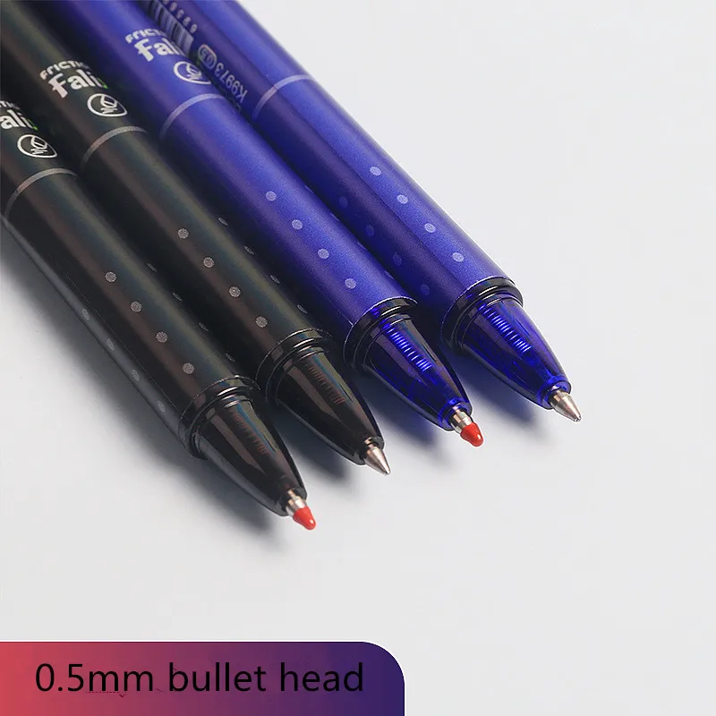 30Pcs Hot Erasable Press Neutral Pen 0.5mm Elementary School Simple and Easy to Wipe Press Blue Black Water Pen