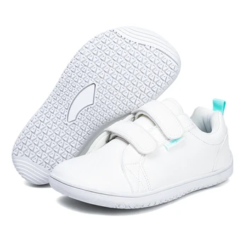 Kids Barefoot Shoes Boys Girls Wide Toe Minimalist Fashion Sneakers Lightweight Hook Loop Artificial Leather Walking Flats 1