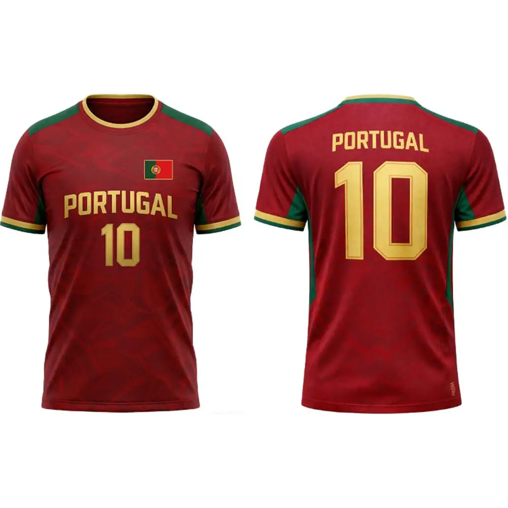 Portuguese Flag Original 3D Printed T-shirt Summer Outdoor Football Training Su…