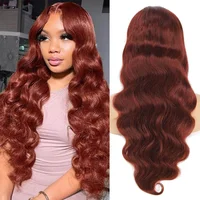 Perruque Brésilienne Naturelle Cheveux Humains Brun Rougeâtre, 13x6, 13x4, HD Transparent, 4x4, 5x5, 40 Pouces 5