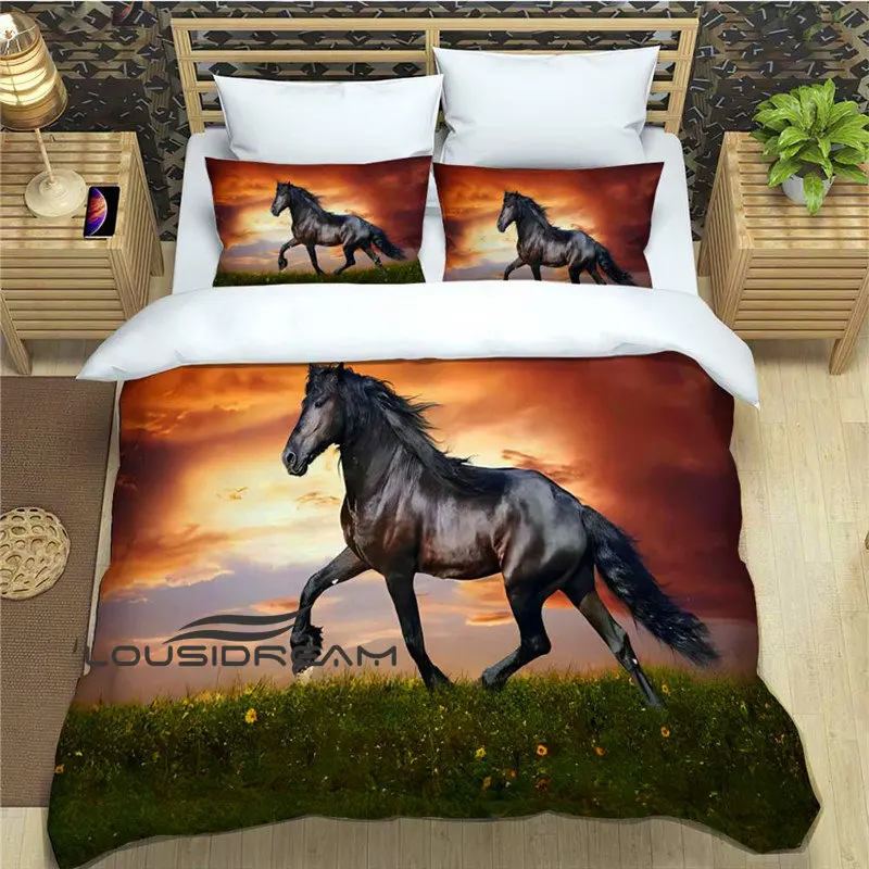 

Animal Horse Duvet Cover Set Pillow Cover 3D Fashion Printed Home Textile Extra Large Bedding Set Adult Twin Three Piece Set
