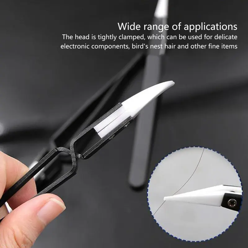 3 Pcs Stainless Steel Ceramic Tweezers Reverse Tweezers for Electronic Equipment Drop Shipping image 2