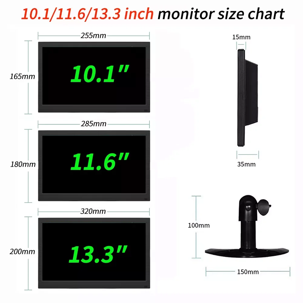 11.6 ġ ӿ Ʈ Lcd  HDMI VGA ǻ ȭ , ̸ 10.1/13.3 ġ и ȭ ޴ 