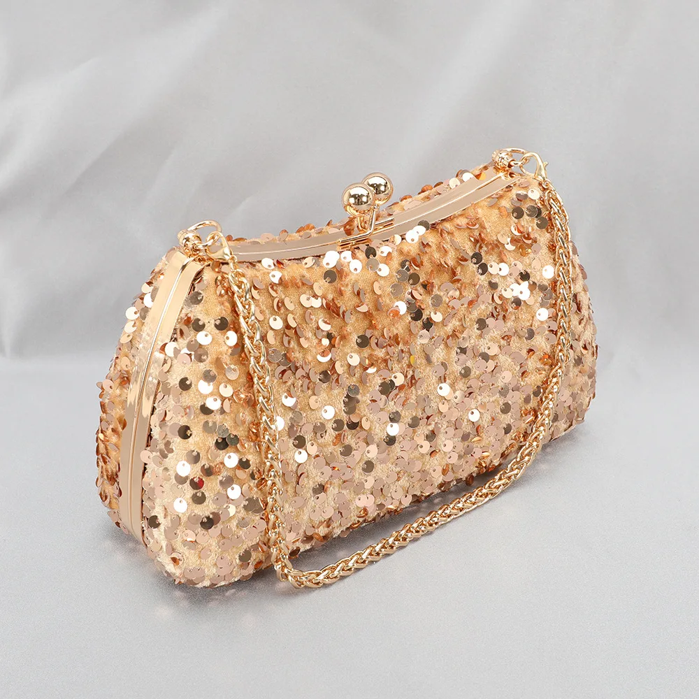 

2023 New Women Sequins Evening Bags Bling Wedding Banquet Wallets Party Dinner Purse 5 Colors Drop Shipping