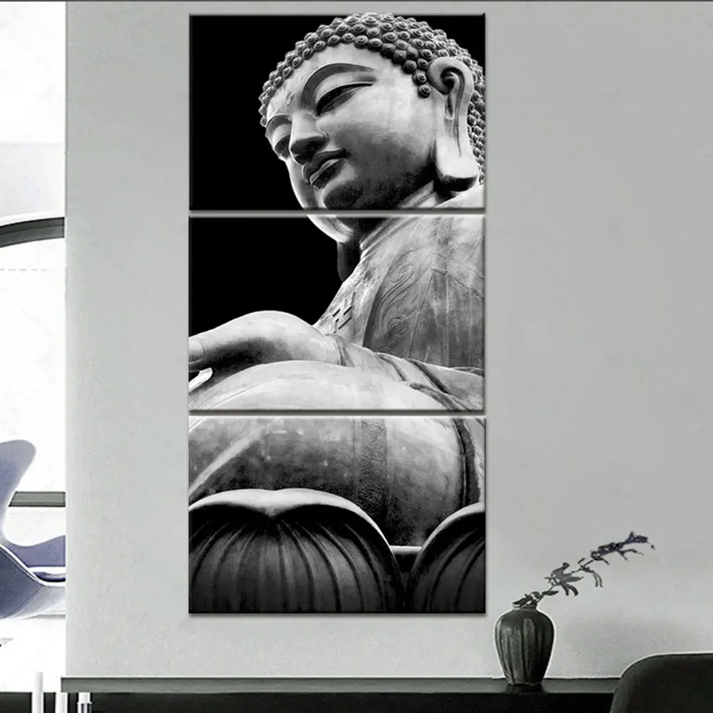 

ArtSailing Buddhism HD Print 3 Pieces Wall Art Modular Canvas Pictures Frame Painting Home Decor for Living Room Free Shipping