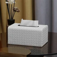 Woven Textured Paper Drawer Leather Tissue Box Rectangular Paper Box Square Storage Tank Living Room Home Decoration Storage 1